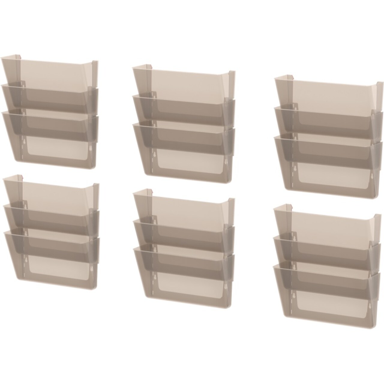 Storex Unbreakable Wall Files, 3-Pack, Letter, Smoke (Case of 6)